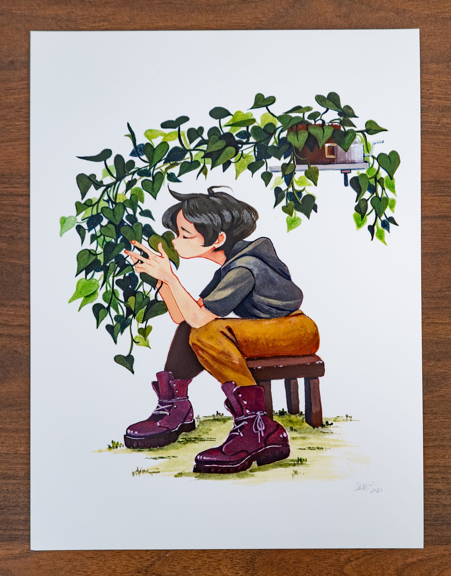 9X12 Heart Leaf Philodendron Print