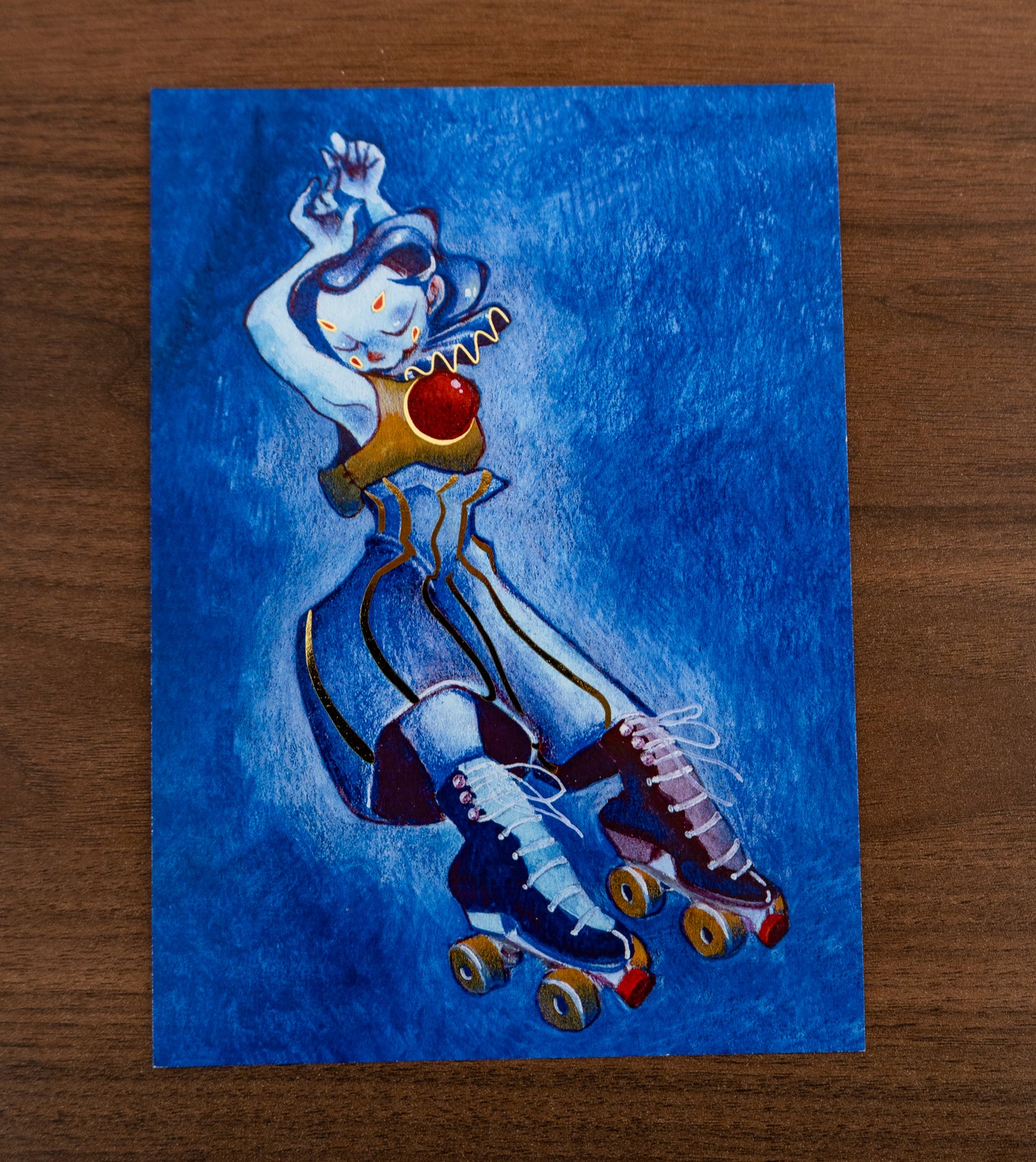 5x7 Gold Foil Dreamy Clown Print