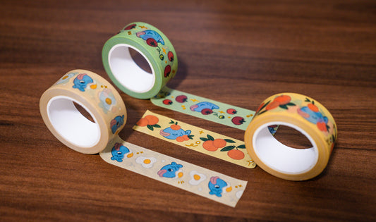 Gold Foil Fruit Fish Washi Tape
