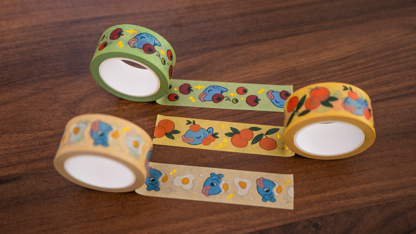 Gold Foil Fruit Fish Washi Tape